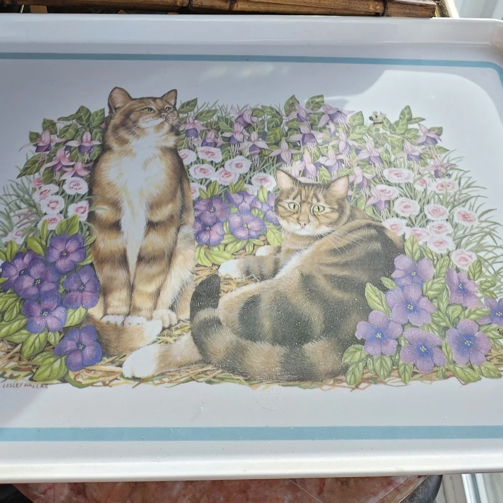 Vintage Pimpernel Garden Cats Lunch Trays